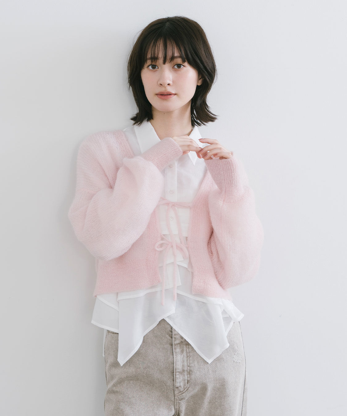 COCO DEAL「モヘアニットリボンカーディガン」|ニット・セーター|