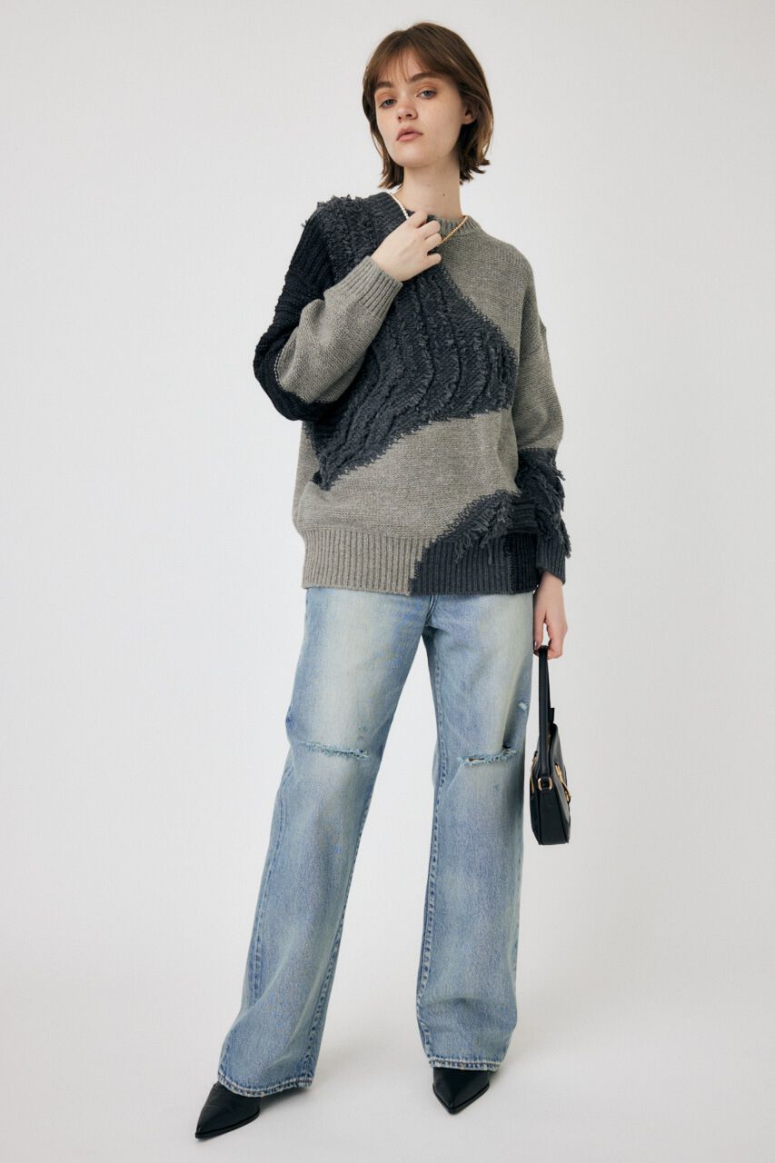 MOUSSY「PATCH DESIGN ニット」|ニット・セーター|