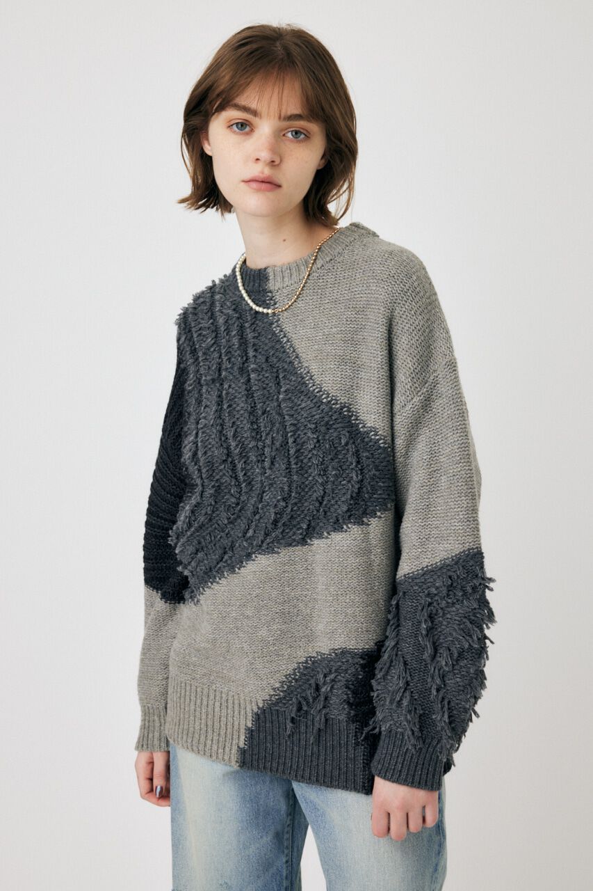 MOUSSY「PATCH DESIGN ニット」|ニット・セーター|