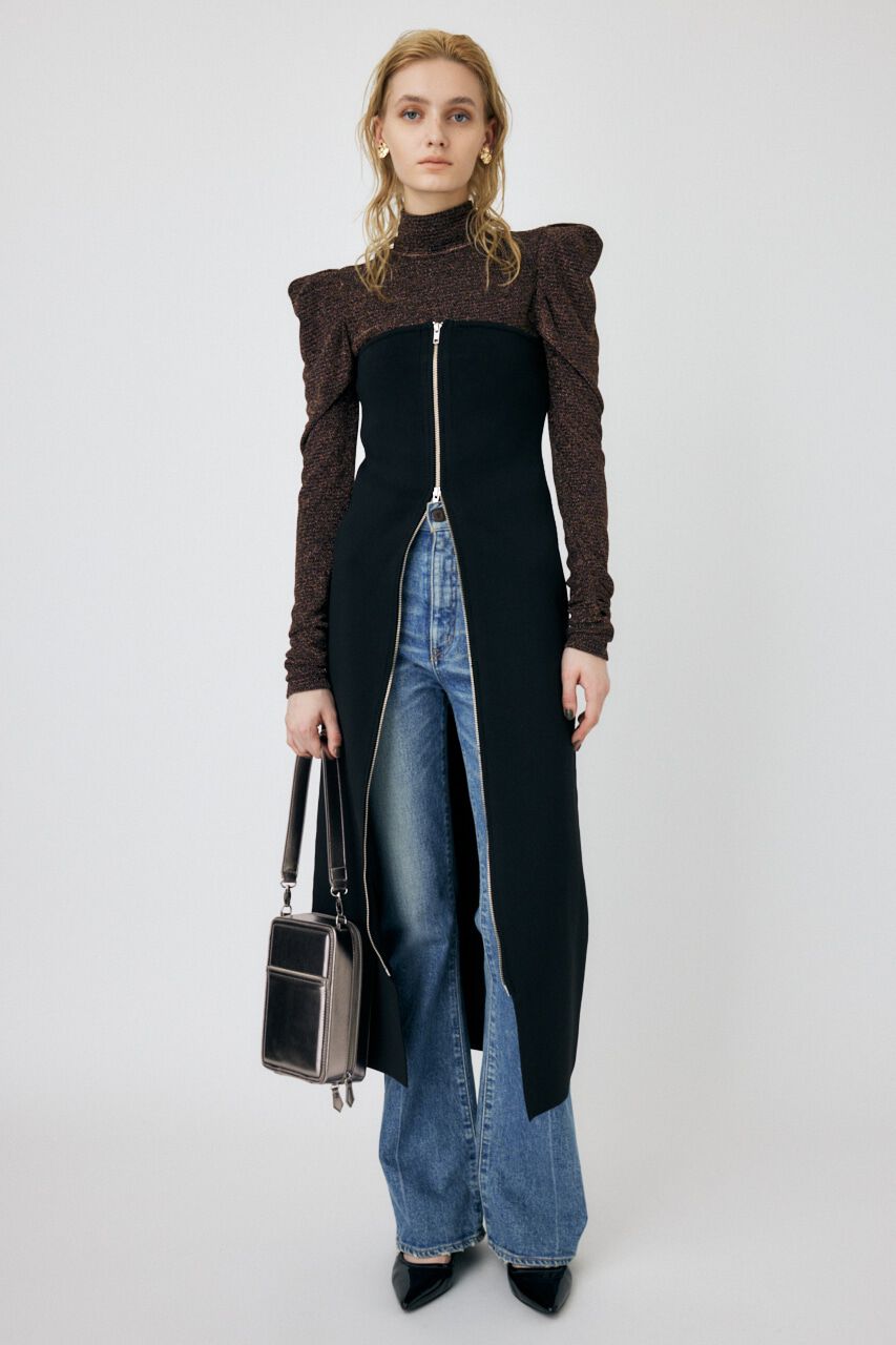 MOUSSY「ZIP UP KNIT ドレス」|ワンピース|