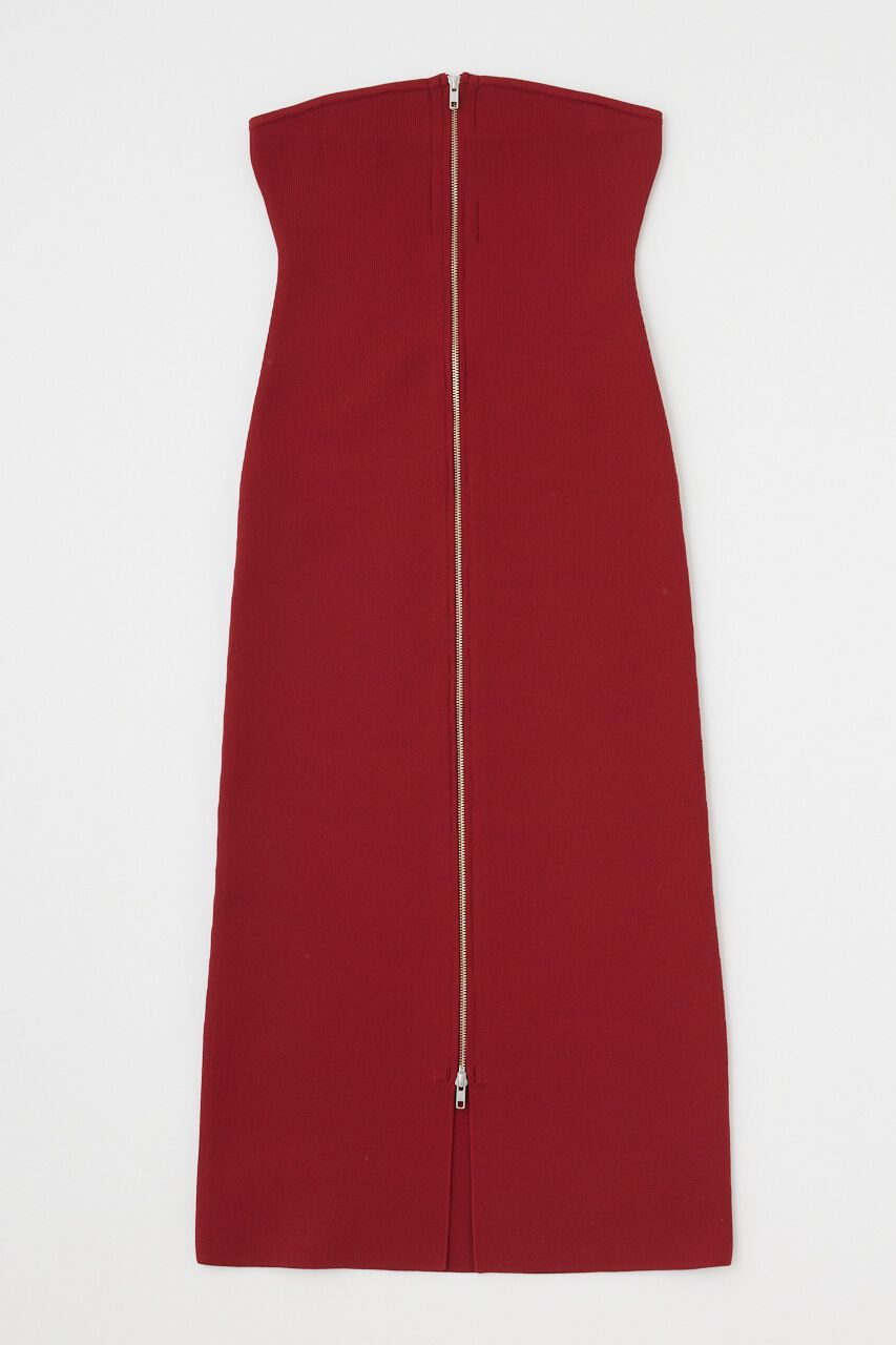MOUSSY「ZIP UP KNIT ドレス」|ワンピース|RED