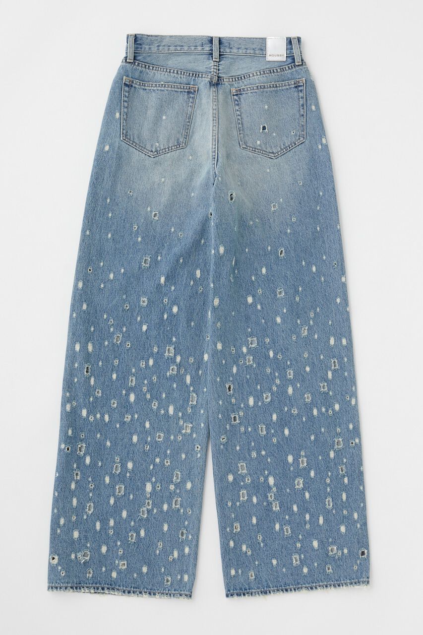 MOUSSY「DESTROYED MIDRISE BAGGY」|デニム|