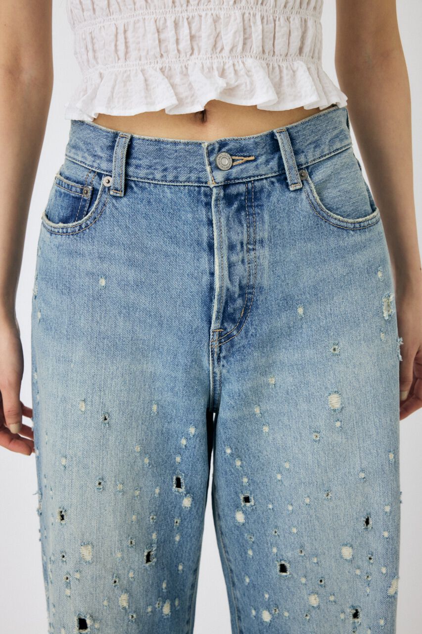 MOUSSY「DESTROYED MIDRISE BAGGY」|デニム|