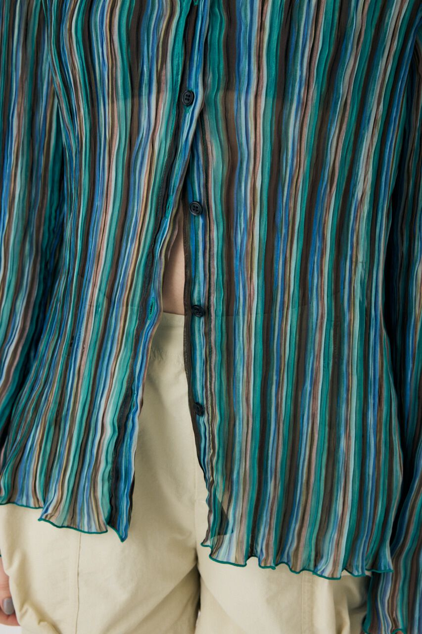 MOUSSY「SHEER PLEATS シャツ」|シャツ・ブラウス|