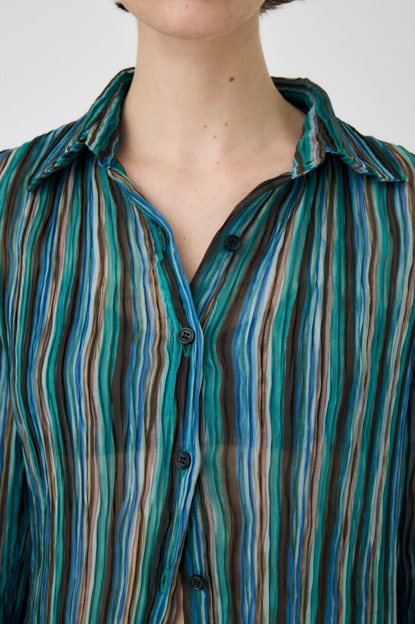 MOUSSY「SHEER PLEATS シャツ」|シャツ・ブラウス|