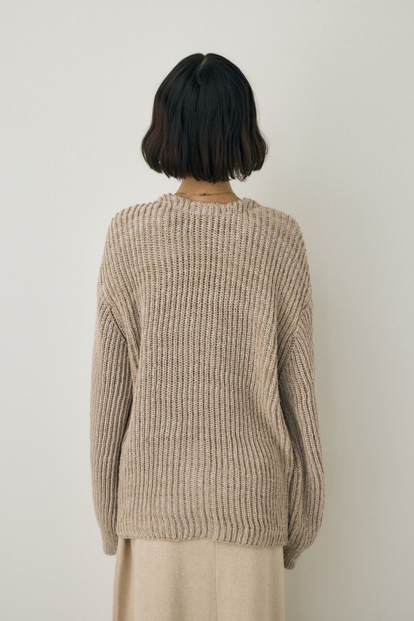 MOUSSY「メランジニットカーディガン　コットン&times;リサイクルポリエステル混」|カーディガン|