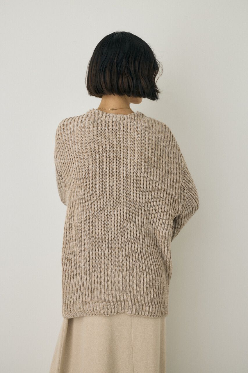 MOUSSY「メランジニットカーディガン　コットン&times;リサイクルポリエステル混」|カーディガン|