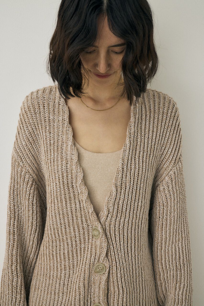 MOUSSY「メランジニットカーディガン　コットン&times;リサイクルポリエステル混」|カーディガン|