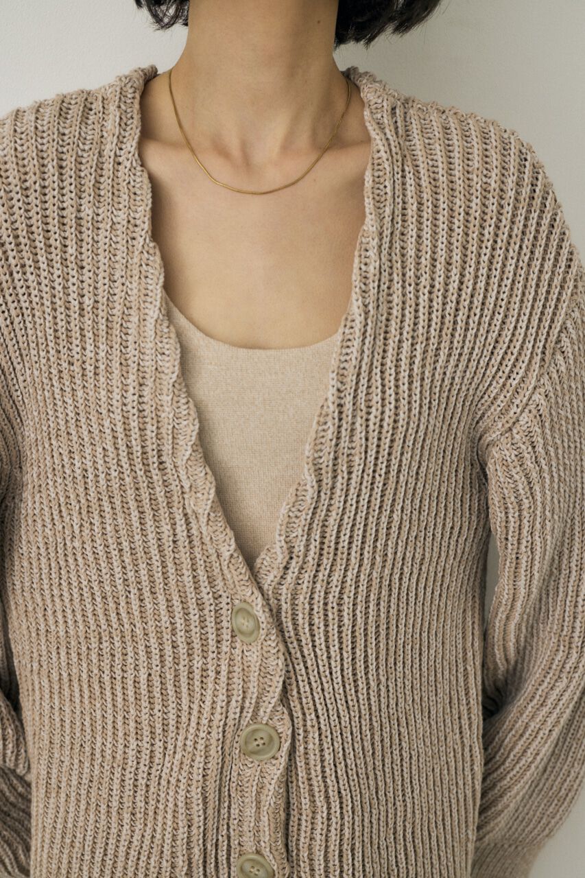 MOUSSY「メランジニットカーディガン　コットン&times;リサイクルポリエステル混」|カーディガン|