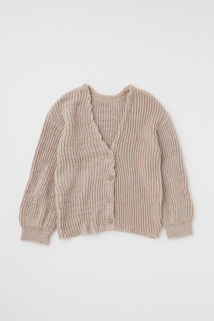 MOUSSY「メランジニットカーディガン　コットン&times;リサイクルポリエステル混」|カーディガン|