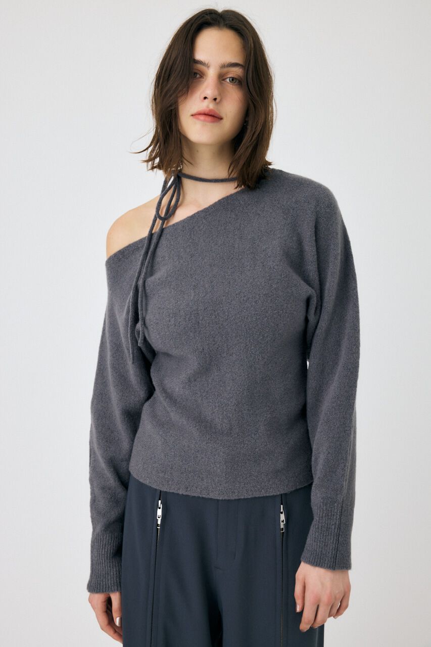 MOUSSY「ONE SHOULDER セーター」|ニット・セーター|C.GRY