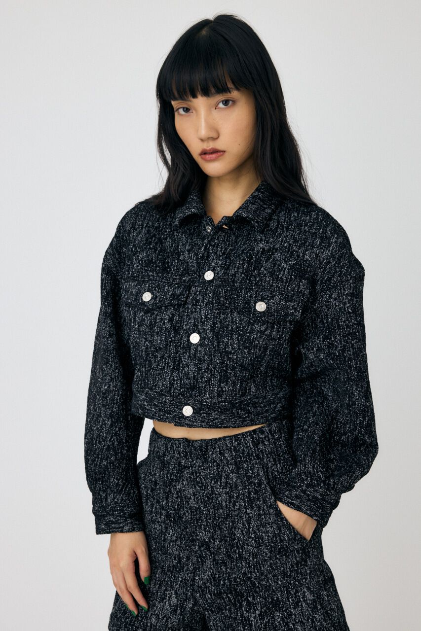 MOUSSY「SHORT TWEEDY ジャケット」|デニムジャケット|