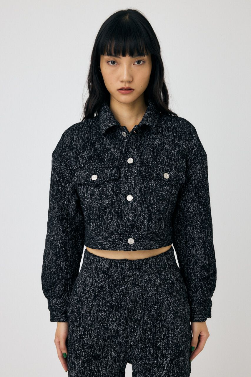 MOUSSY「SHORT TWEEDY ジャケット」|デニムジャケット|
