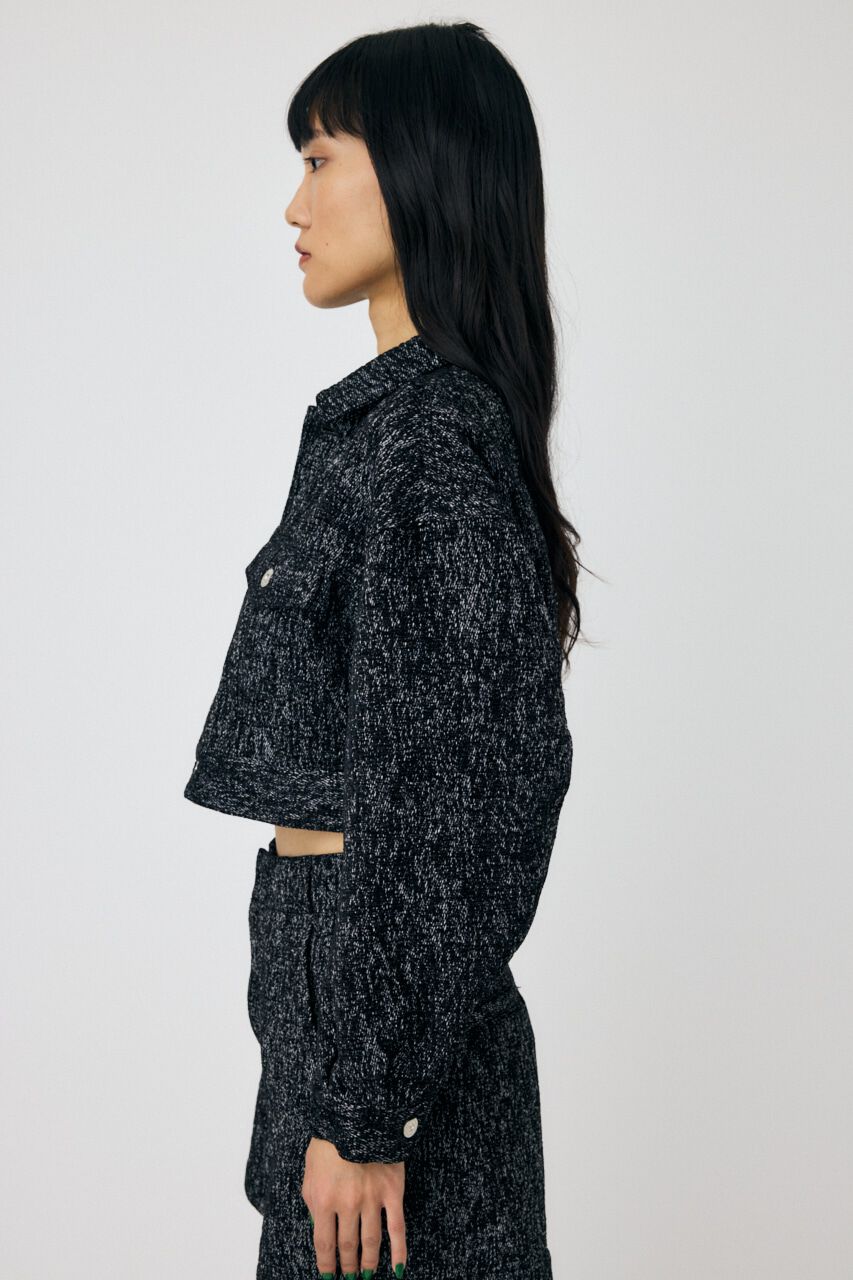 MOUSSY「SHORT TWEEDY ジャケット」|デニムジャケット|