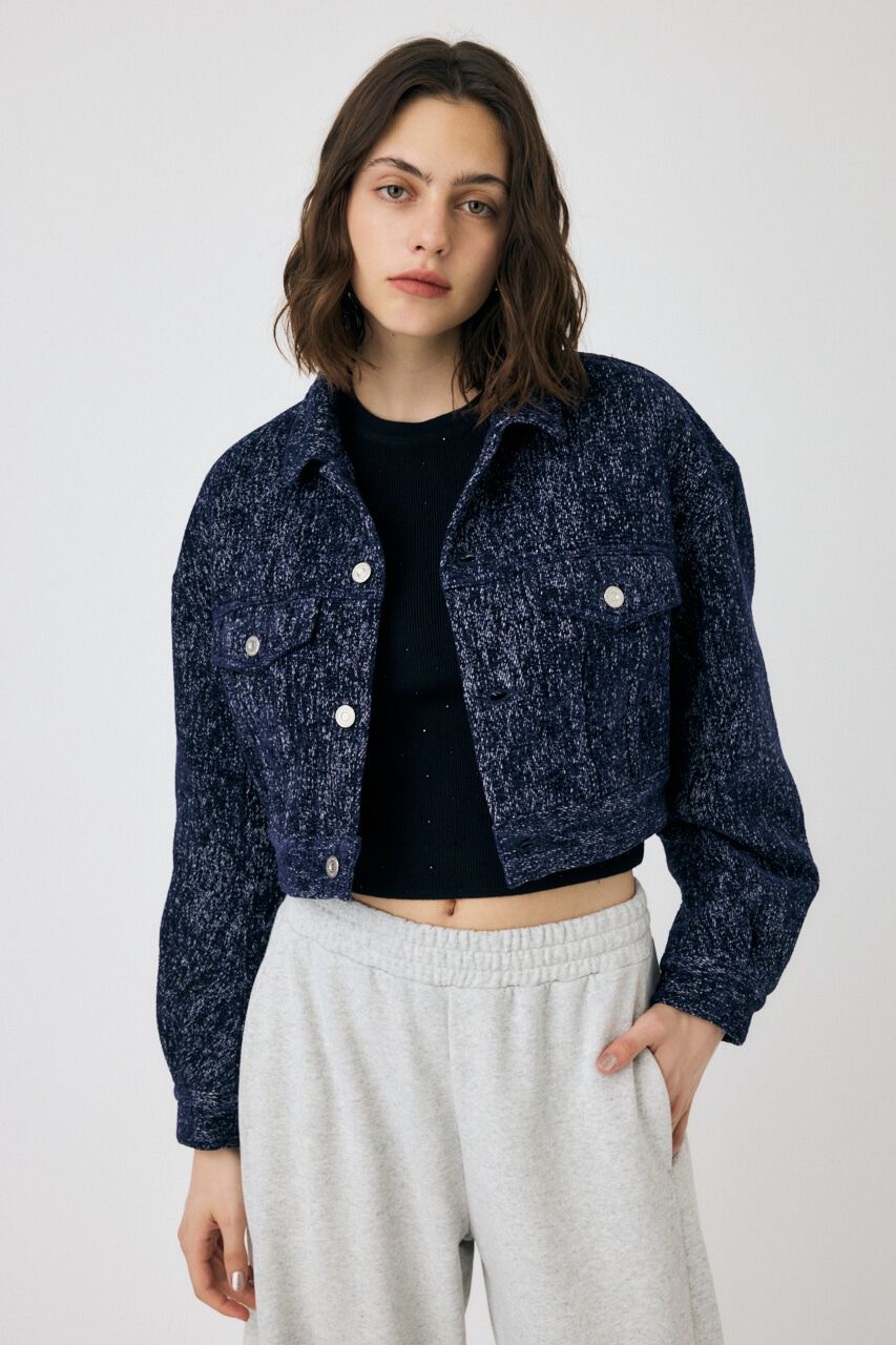 MOUSSY「SHORT TWEEDY ジャケット」|デニムジャケット|