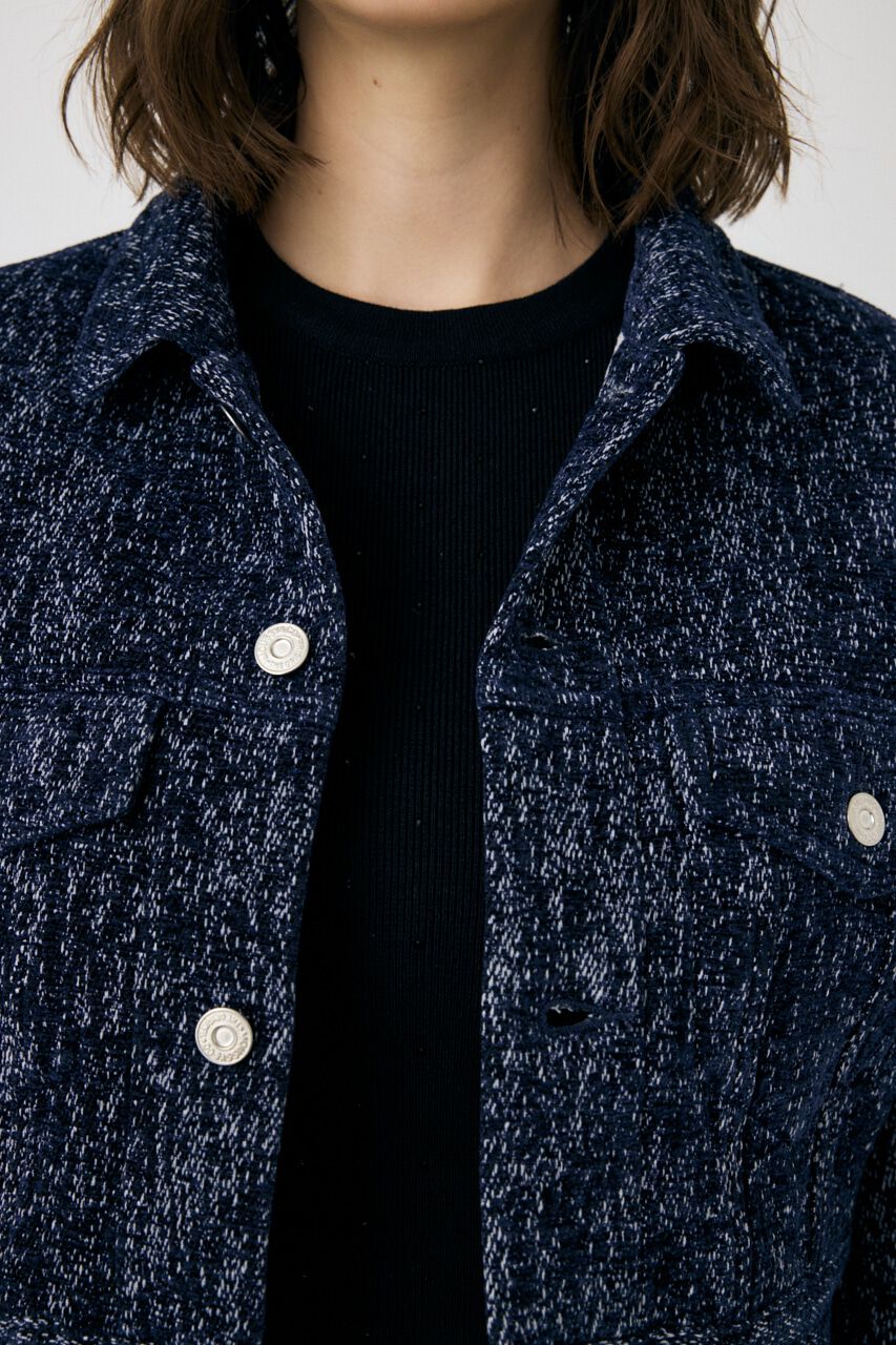 MOUSSY「SHORT TWEEDY ジャケット」|デニムジャケット|