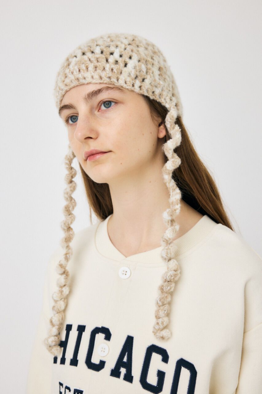 MOUSSY「FLUFFY CROCHET HEAD キャップ」|その他|BEG