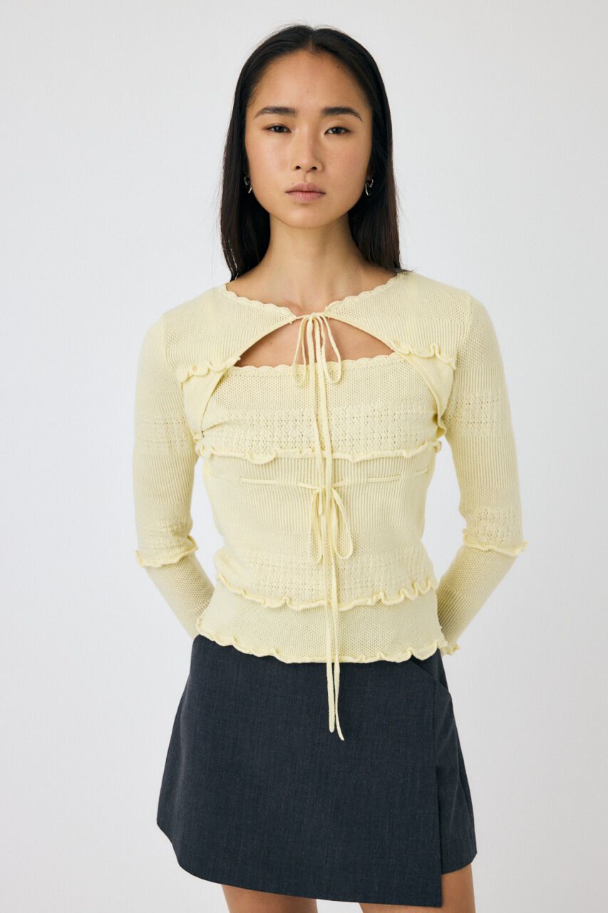 MOUSSY「BOW DESIGN ニットトップス」|ニット・セーター|