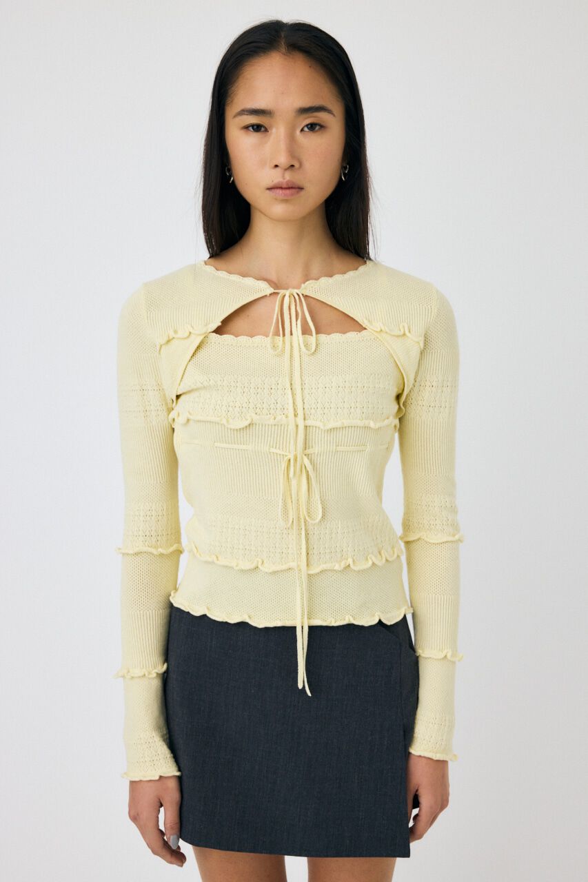 MOUSSY「BOW DESIGN ニットトップス」|ニット・セーター|