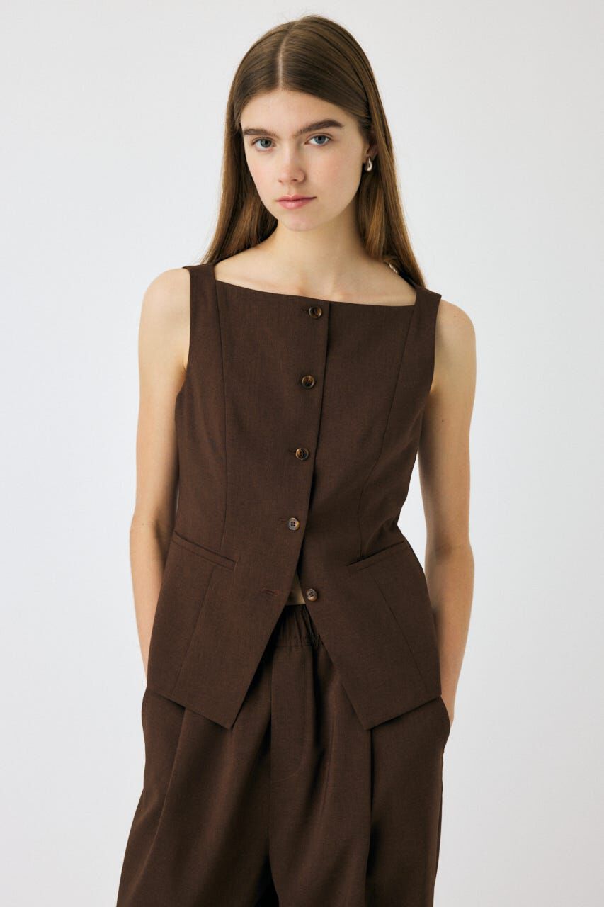 MOUSSY「BOAT NECK ベスト」|その他|BRN