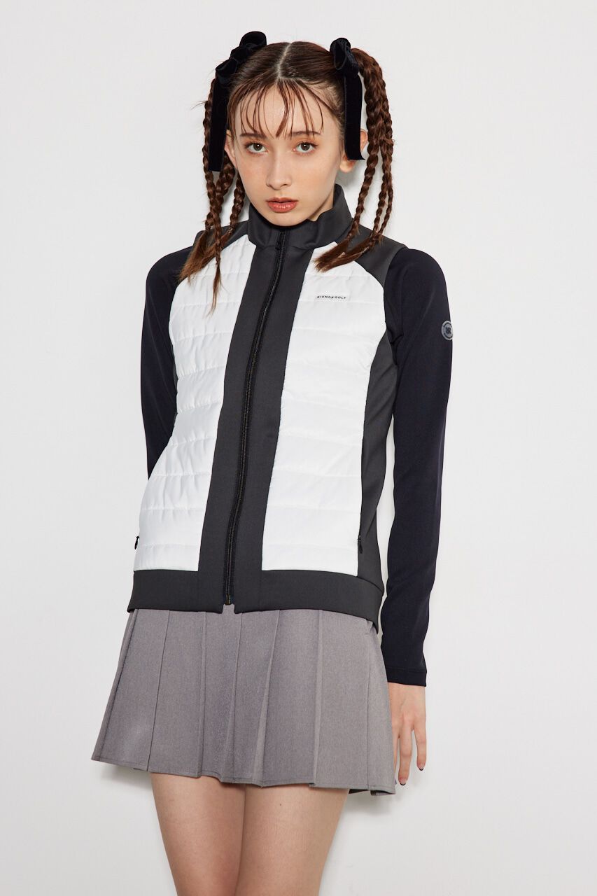 rienda「バイカラーパテッドベスト」|ダウンベスト・ベスト|WHT