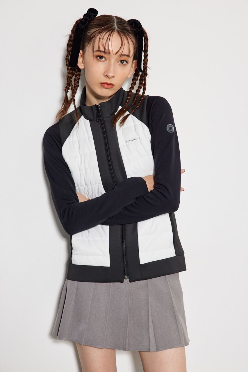 rienda「バイカラーパテッドベスト」|ダウンベスト・ベスト|