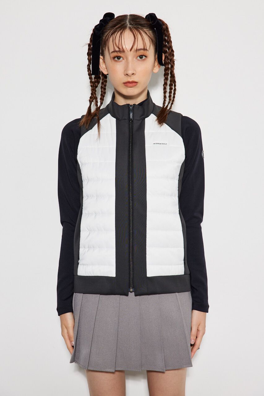 rienda「バイカラーパテッドベスト」|ダウンベスト・ベスト|