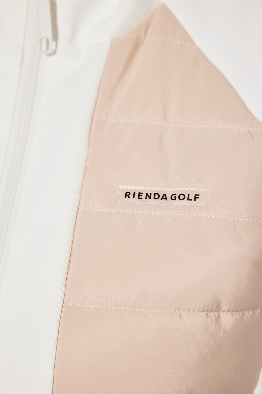 rienda「バイカラーパテッドベスト」|ダウンベスト・ベスト|