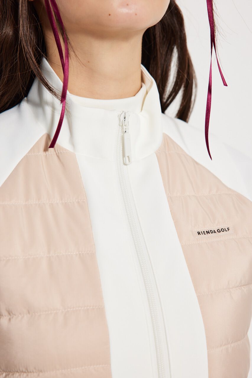 rienda「バイカラーパテッドベスト」|ダウンベスト・ベスト|