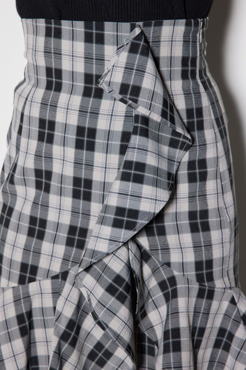 rienda「チェックフリルスリットスコートショートパンツ」|その他|