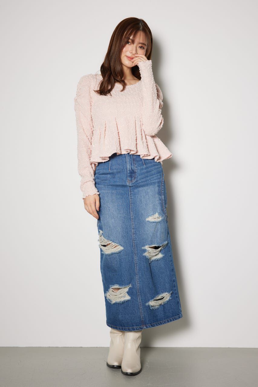 rienda「カットレースペプラムトップス」|Tシャツ・カットソー|