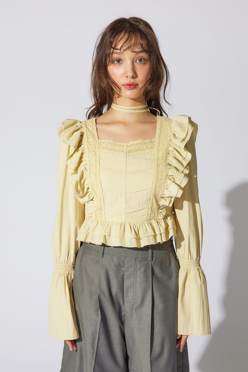 rienda「レースラインペプラムブラウス」|シャツ・ブラウス|