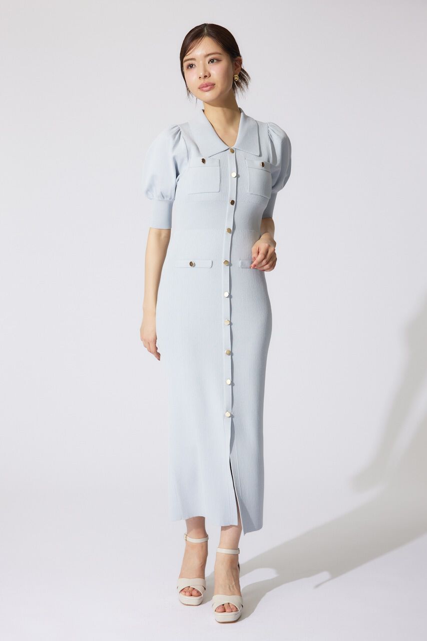 rienda「パフスリーブニットタイトワンピース」|ワンピース|