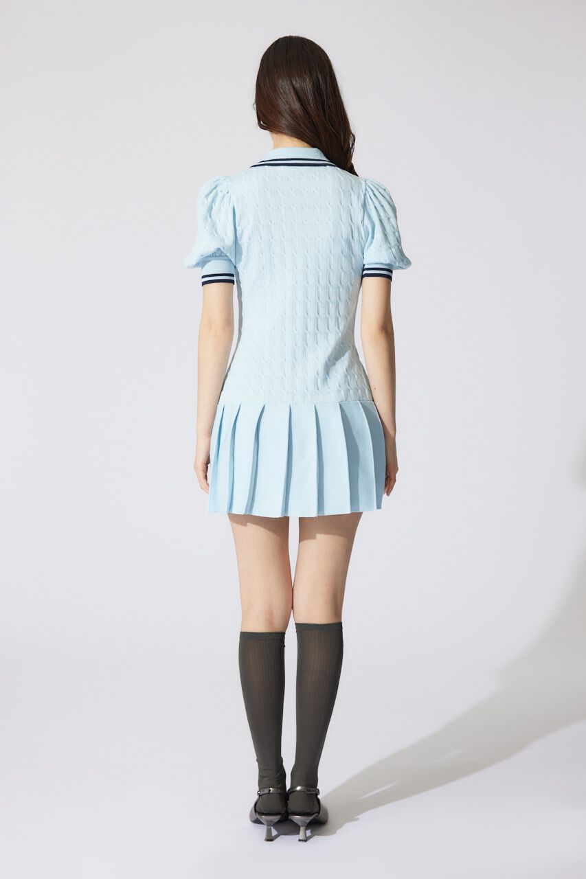 rienda「スキッパーデザインニットミニワンピース」|ワンピース|