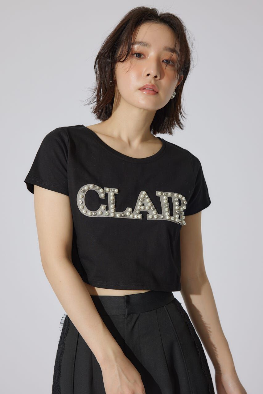 rienda「スランクビジューショートTシャツ」|Tシャツ・カットソー|