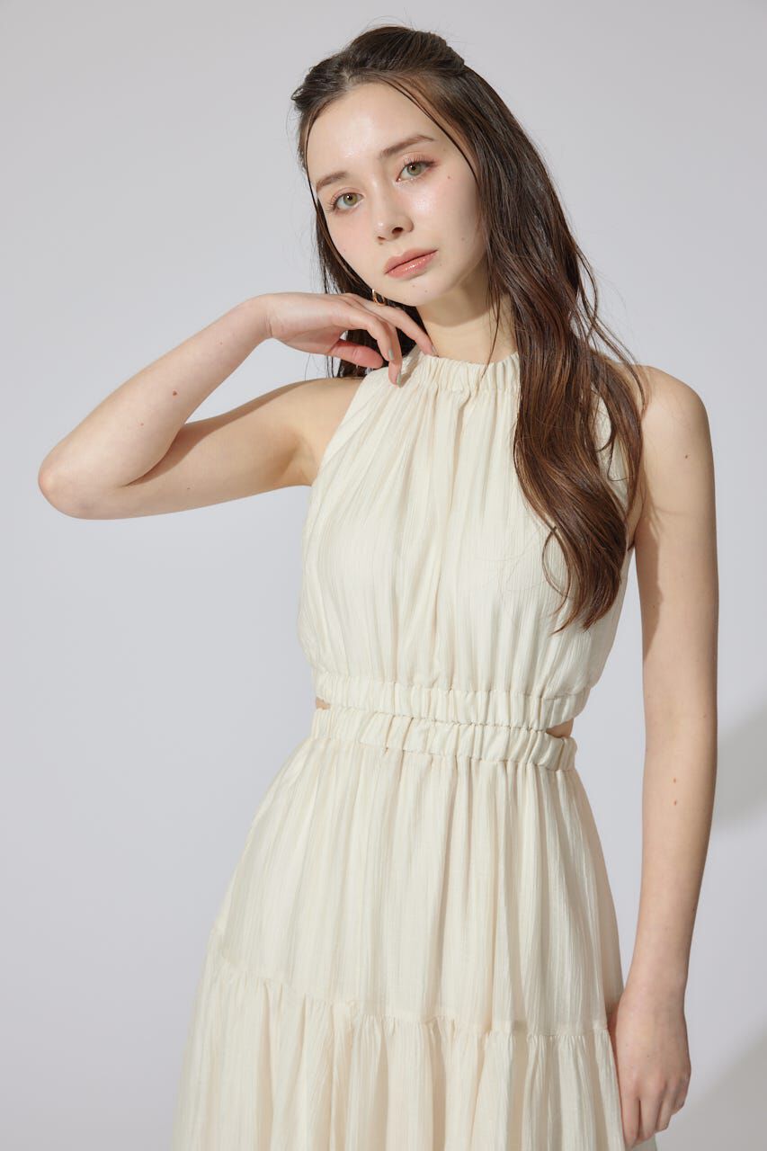 rienda「ホルターネックギャザーフレアワンピース」|ワンピース|