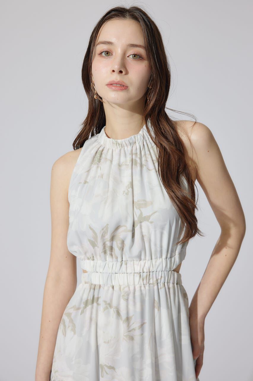 rienda「ホルターネックギャザーフレアワンピース」|ワンピース|