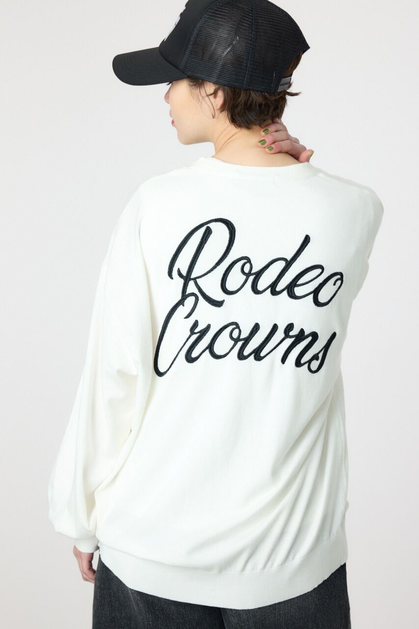 RODEO CROWNS「スクリプト LOGO ニットカーディガン」|カーディガン|O/WHT1