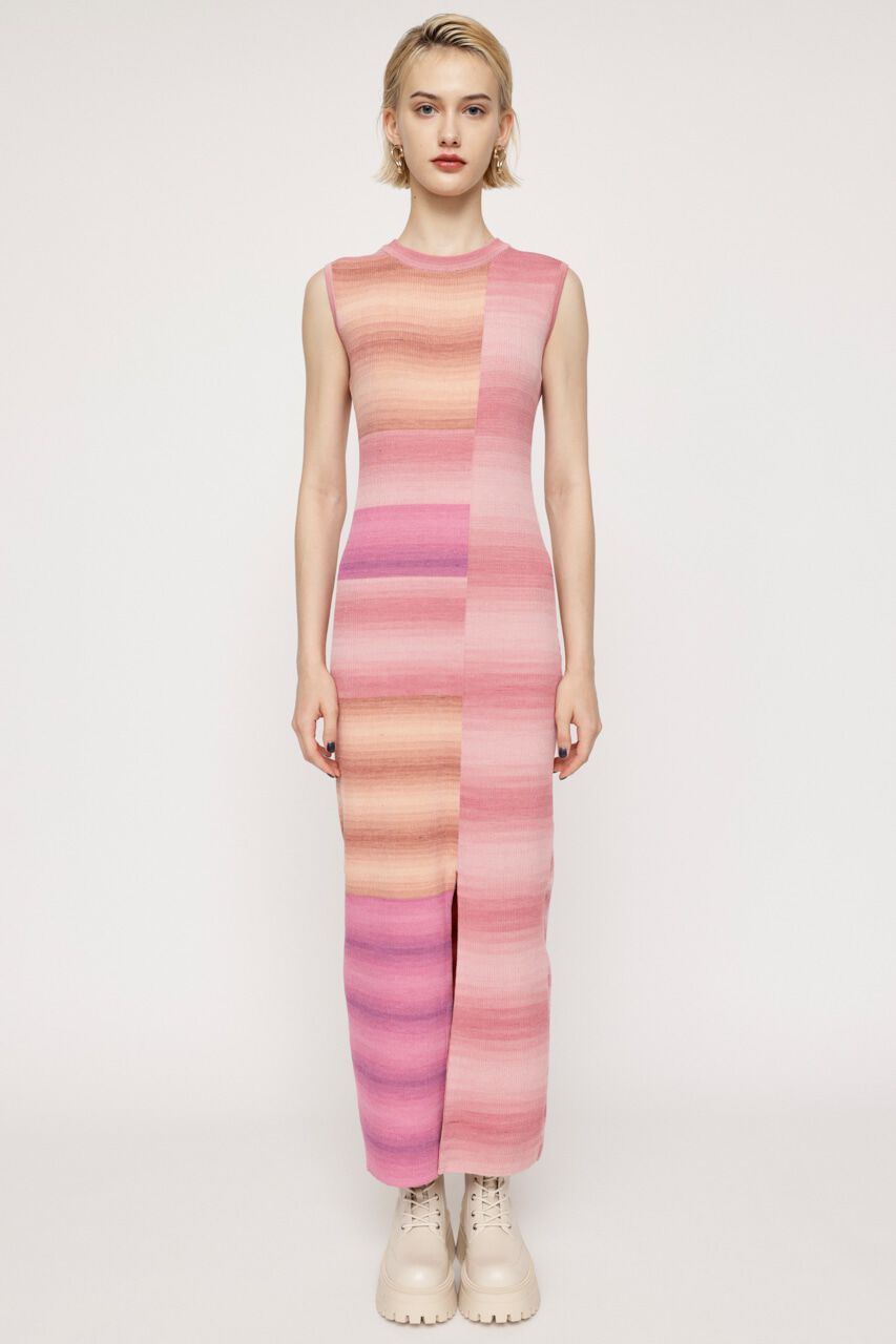 SLY「GRADATION BLOCKING HG ロングワンピース」|ワンピース|M/PNK7