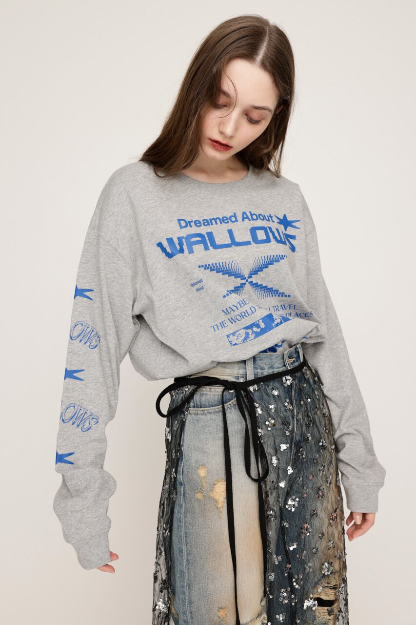 SLY「CREW NECK PRINT トップス」|Tシャツ・カットソー|