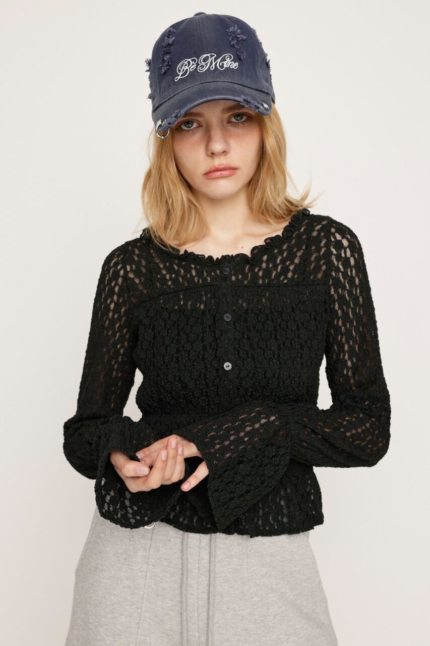 SLY「PUFFY SHIRRING CUT トップス」|Tシャツ・カットソー|BLK