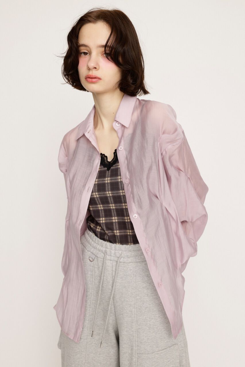 SLY「SHEER TUCKED シャツ」|シャツ・ブラウス|L/PNK1