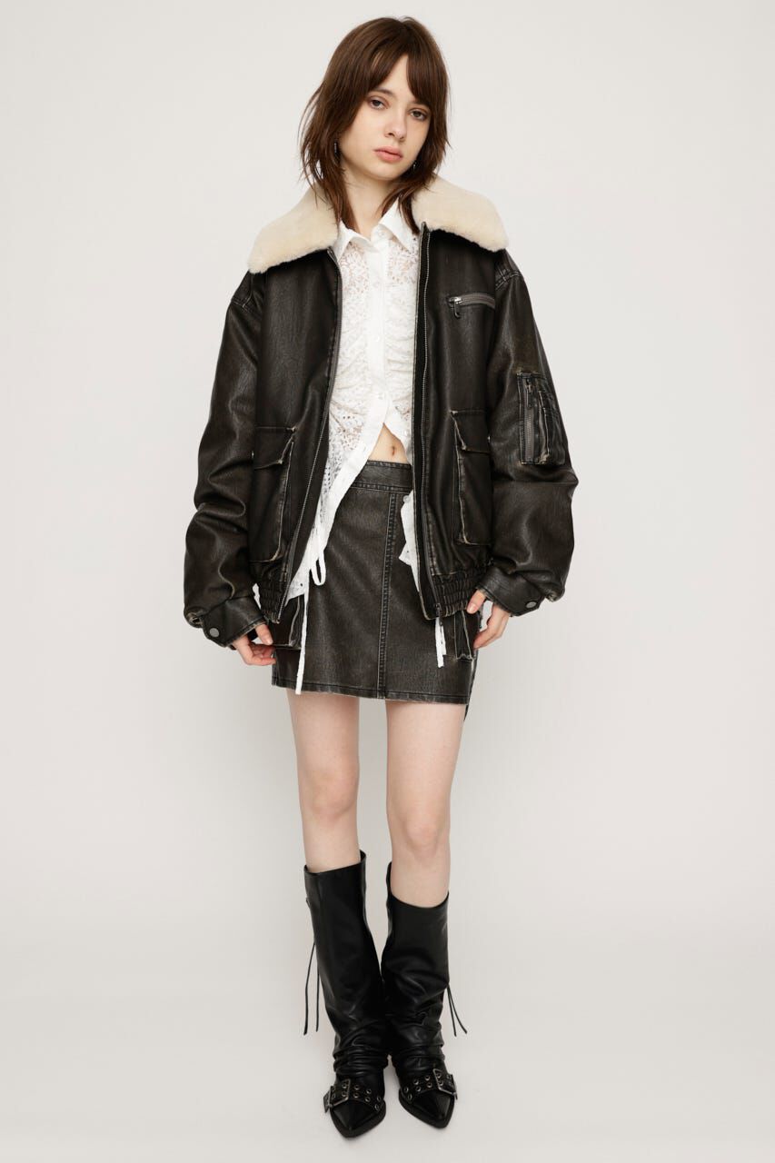 SLY「VINTAGE F／LEATHER S／ブルゾン」|ブルゾン・スタジャン|