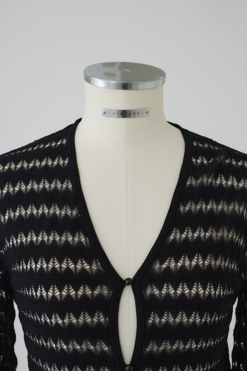 RIM.ARK 「Crochet open knit C/D」|カーディガン|