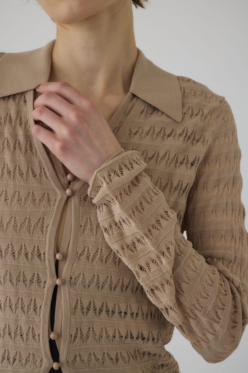 RIM.ARK 「Crochet open knit C/D」|カーディガン|