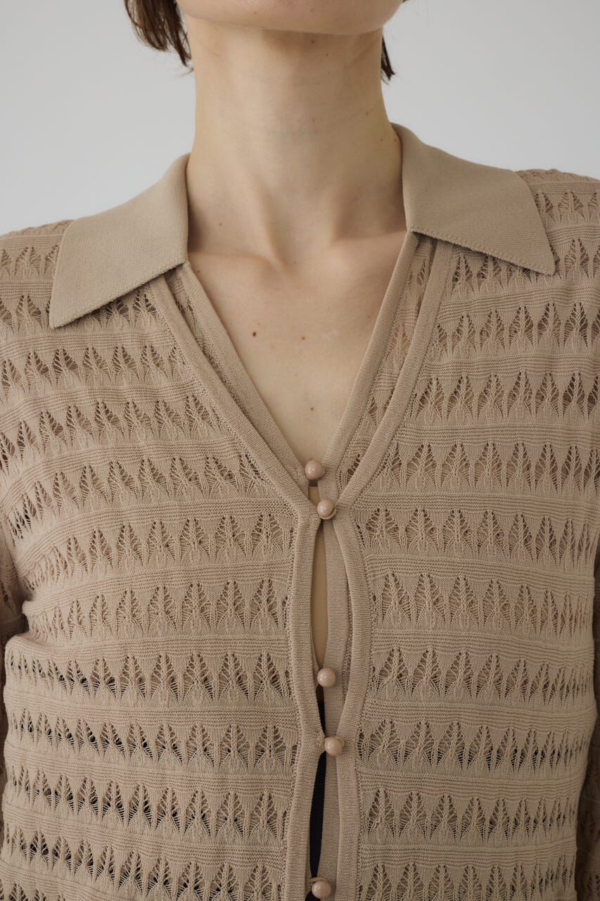 RIM.ARK 「Crochet open knit C/D」|カーディガン|