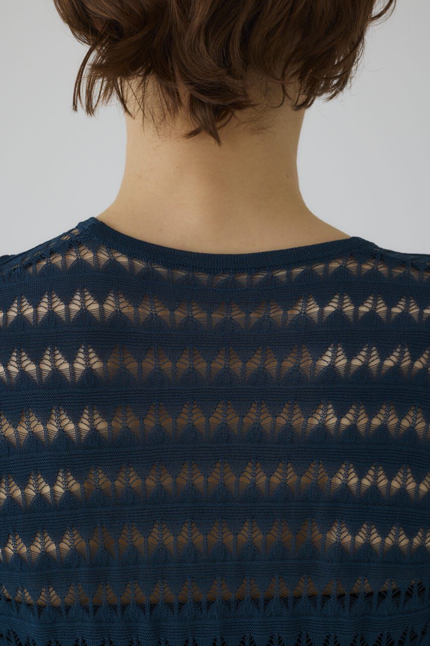 RIM.ARK 「Crochet open knit C/D」|カーディガン|