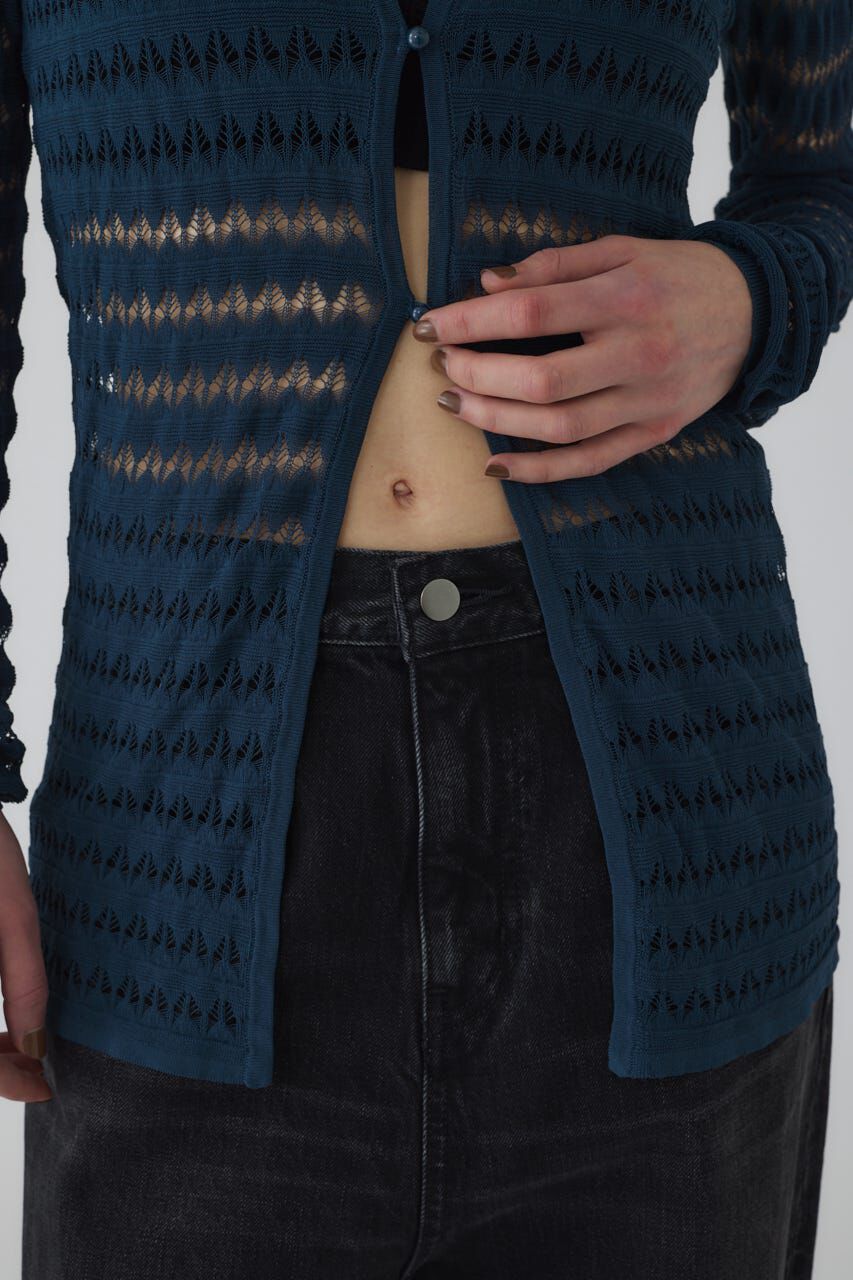RIM.ARK 「Crochet open knit C/D」|カーディガン|