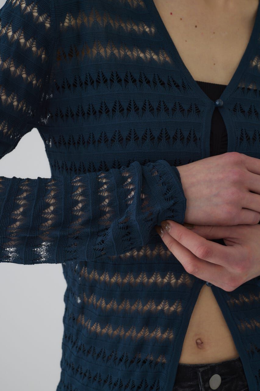 RIM.ARK 「Crochet open knit C/D」|カーディガン|