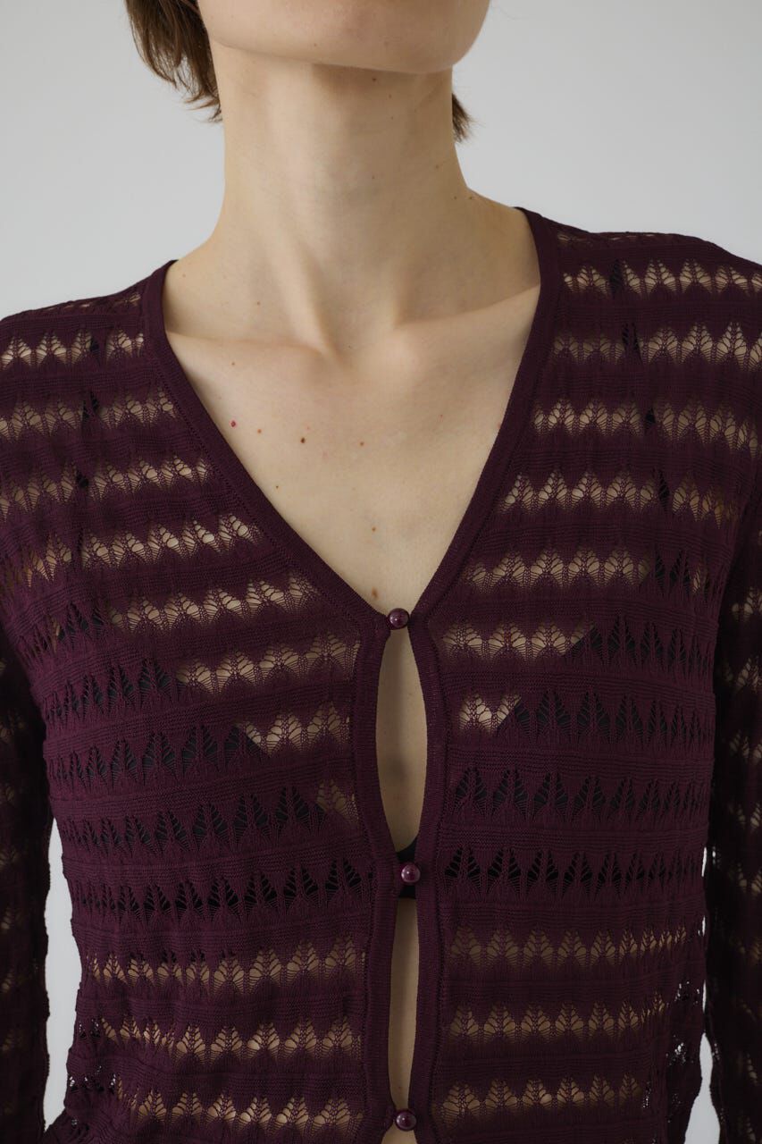 RIM.ARK 「Crochet open knit C/D」|カーディガン|